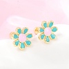 Valentine's Day Brass Stud Earrings EJEW-D359-01G-3