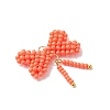 Glass Seed Beaded Bowknot Pendants PALLOY-MZ01055-04-3