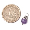 Natural Green Aventurine/Amethyst/Rose Quartz/Lava Rock/Quartz Round Pendants PALLOY-JF03183-02-2