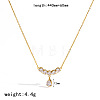 304 Stainless Steel Pave Clear Cubic Zirconia Pendant Necklaces for Women WGBFE42-01-1