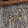 Alloy Lampwork Rondelle Beaded Dangle Earrings FS-WGC6024-01-3
