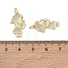 Brass Micro Pave Clear Cubic Zirconia Pendants CU-CBA9AFC-01G-25-3