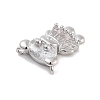 Brass Pave Clear Cubic Zirconia Pendants KK-Z061-18P-02-2