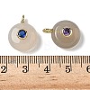 Natural Grey Agate Flat Round Pendants G-H318-01G-06-3