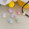 UV Plating Acrylic Alphabet Beads OACR-N163-42S-1