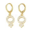 Brass Micro Pave Cubic Zirconia Leverback Dangle Earrings KK-CBA04DC-03G-4