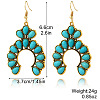 Bohemian Style Alloy Synthetic Turquoise Dangle Earrings FS-WG7654C-14-1