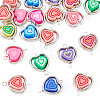 20Pcs Polymer Clay Heart & CCB Heart Frame Links Connector Charms CLAY-TADJ0001-04-3