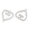 Brass Micro Pave Clear Cubic Zirconia Connector Charms CU-CBA7BFE-03G-P-2