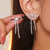 Brass Rhinestone Stud Earrings FS-WG4CB7C-17-1
