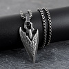 Vintage Alloy Viking Arrow Pendant Necklaces for Men WG8815F-01-1