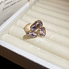 Alloy Rhinestone Cuff Open Rings WG2A83A-01-1