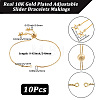 10Pcs 1MM Brass Box Chain Slider Bracelet Making MAK-BBC0001-35-2