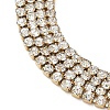 304 Stainless Steel Rhinestone Cup Chain Multi-strand Bracelets for Women BJEW-P376-01G-02-2