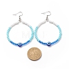 Resin Evil Eye & Acrylic Beaded Big Ring Dangle Earrings EJEW-JE04999-05-4