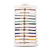 12Pcs 12 Colors Polyester Bracelets BJEW-P340-06G-1