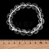Natural Quartz Crystal Round Beaded Stretch Bracelets GG-CBA12F1-02E-12-5