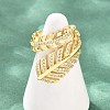 Brass Micro Pave Cubic Zirconia Cuff Open Rings for Women RJEW-F211-01G-1