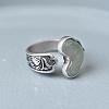 Retro Alloy & Resin Adjustable Open Cuff Rings for Women FS-WG9D7B1-01-1