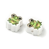 Printed Handmade Polymer Clay Beads CLAY-I016-02-2