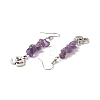 Natural Amethyst Chips Dangle Earrings EJEW-G336-01AS-04-3