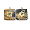 304 Stainless Steel Resin Pendants STAS-F352-07B-03-1