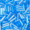 Transparent Colours Rainbow Glass Bugle Beads GLAA-WH0055-32K-1