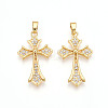 Brass Micro Pave Cubic Zirconia Pendants KK-N257-31G-1