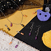Halloween Theme Glass Beaded Gourd Charm Locking Stitch Markers HJEW-PH01709-5