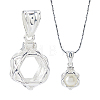 925 Sterling Silver Empty Bead Cage Pendants STER-WH0005-61-1