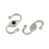 304 Stainless & Natural Obsidian S-Hook Clasps SA-CBA3073-02P-01-2