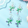 Flower Glass Seed Beads Dangle Earrings EJEW-MZ00663-1
