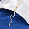 Brass Snake Pendant Cable Chain Necklaces for Women NJEW-S438-01B-G-3