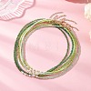 6Pcs 6 Colors White Round Shell Pearl and Glass Seed Beaded Necklaces NJEW-JN05738-1