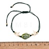 Handmade Porcelain & Synthetic Turquoise Adjustable Beaded Bracelets for Women BJEW-JB13972-5
