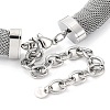 304 Stainless Steel Mesh Chain Choker Necklaces for Women NJEW-U012-03P-01-4