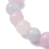 Natural Aquamarine & Rose Quartz & Amethyst Round Beads Stretch Bracelets for Women BJEW-JB13528-3