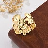 Flower Brass Cuff Rings for Women RJEW-B119-14G-01-1