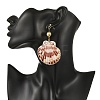 Electroplate Natural Sea Shell Dangle Earrings EJEW-JE07373-2