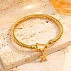 304 Stainless Steel Twist Cable Bangles WG24028-01-1