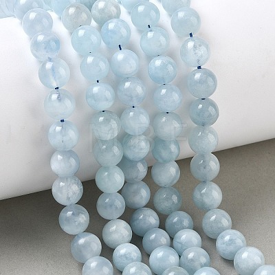 Natural Aquamarine Beads Strands G-D327-C03-8MM-01A-1