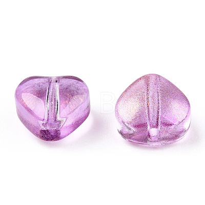 Transparent Spray Painted Glass Beads GLAA-R211-02-B06-1