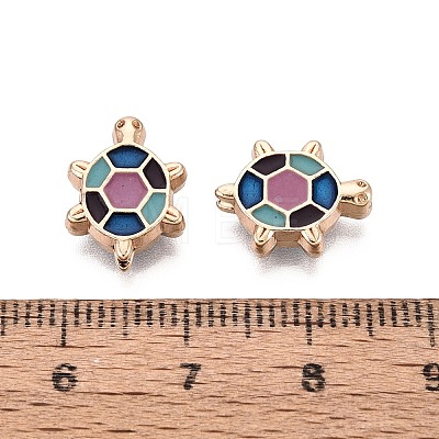 Rack Plating Alloy Enamel Beads ENAM-N071-01G-1