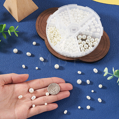 410Pcs 6 Styles Glass Pearl Beads HY-TA0003-04B-1