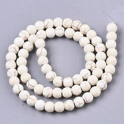 Synthetic Magnesite Beads Strands TURQ-S192-6mm-1-1