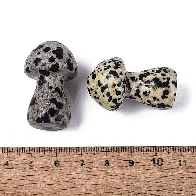 Natural Dalmatian Jasper Mushroom Display Decorations G-Q602-03H-1