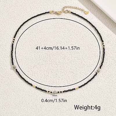Vintage European-style Faceted Round Glass Beaded Necklaces for Women XV6526-1-1