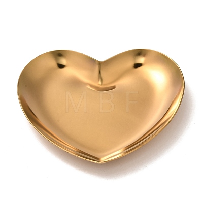 Heart 430 Stainless Steel Jewelry Display Plate X-STAS-P289-02G-1