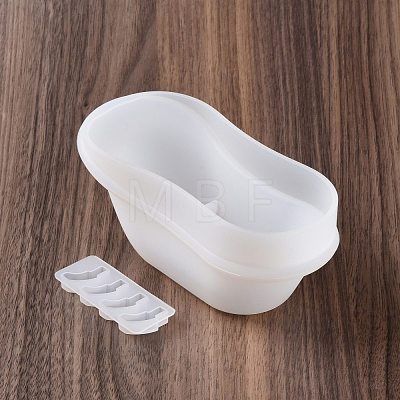 Bathtub-shaped Soap Dish Food Grade Silicone Molds DIY-D074-03-1
