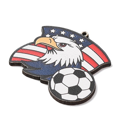 American Football Themed Printed Wooden Pendants WOOD-B012-02D-1